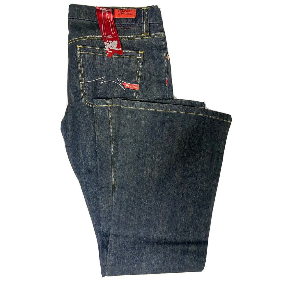 NWT Parasuco Woman 32X33 Flare Wide Leg Denim Jeans Red Label